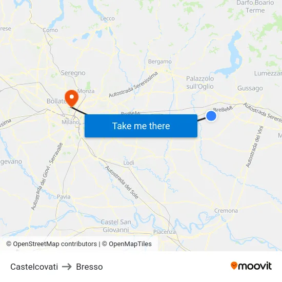 Castelcovati to Bresso map