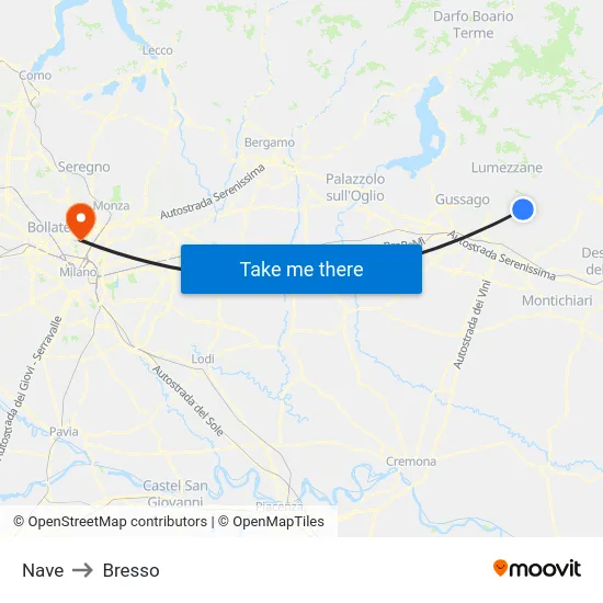 Nave to Bresso map