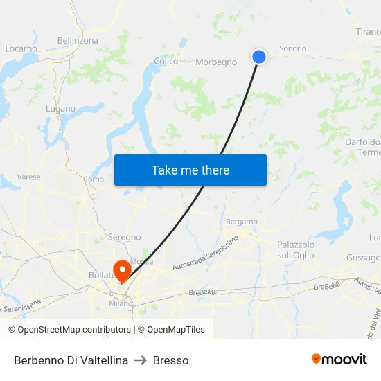 Berbenno Di Valtellina to Bresso map