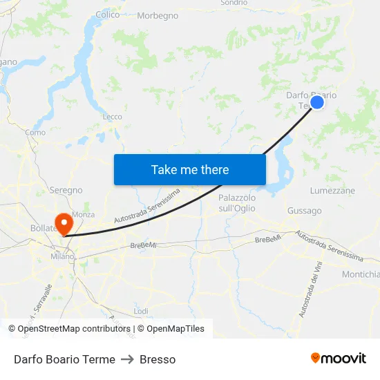 Darfo Boario Terme to Bresso map