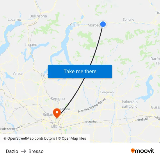 Customs to Bresso map