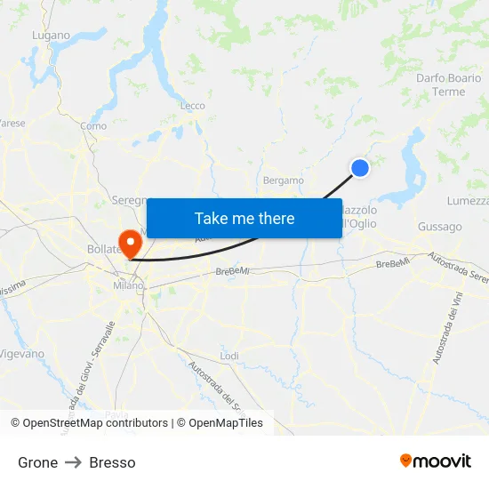 Grone to Bresso map