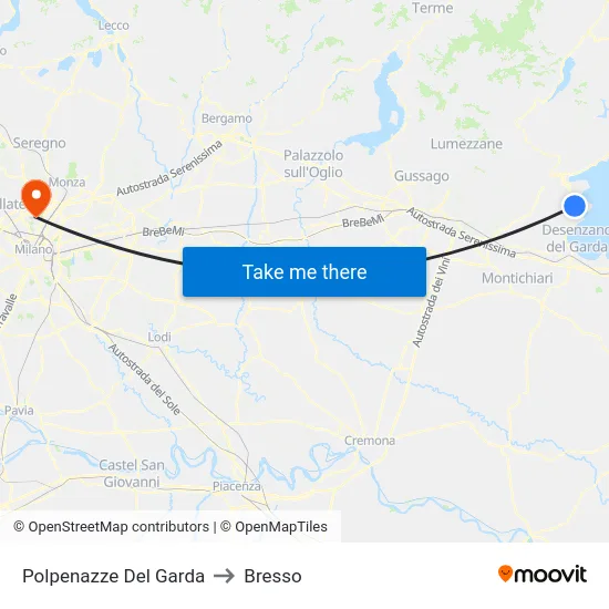 Polpenazze Del Garda to Bresso map