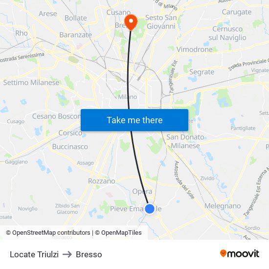 Locate Triulzi to Bresso map