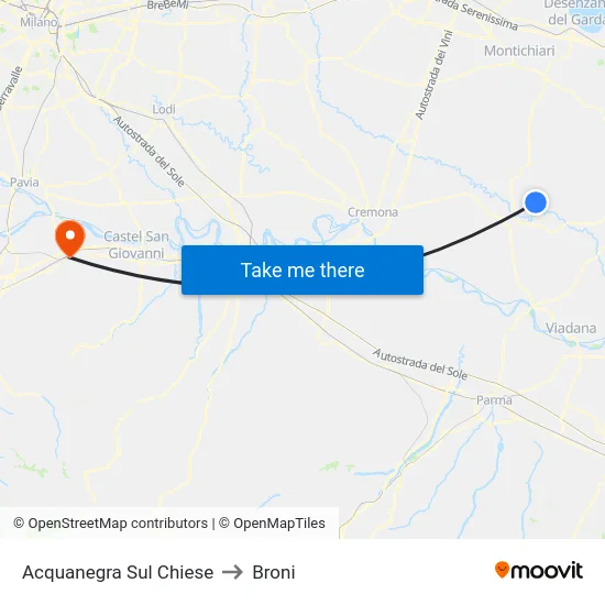 Acquanegra sul Chiese to Broni map