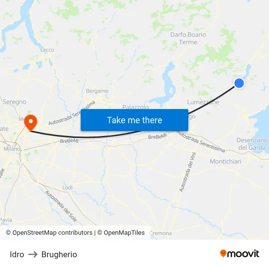 Idro to Brugherio map