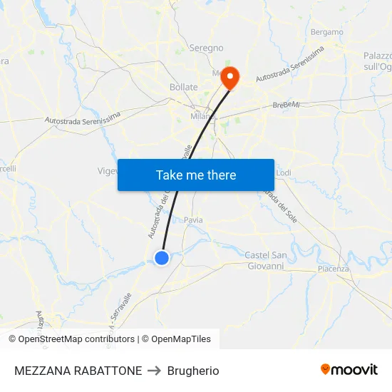 MEZZANA RABATTONE to Brugherio map
