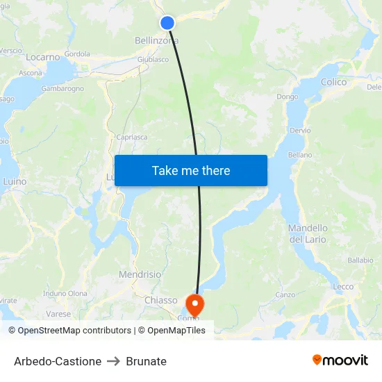 Arbedo-Castione to Brunate map