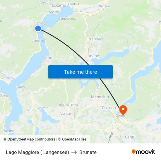 Lake Maggiore (Lake Constance) to Brunate map