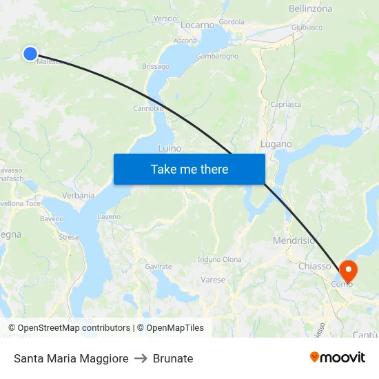 Santa Maria Maggiore to Brunate map