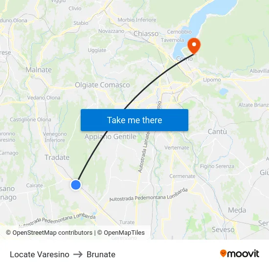 Locate Varesino to Brunate map