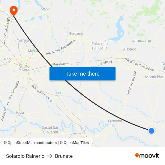 Solarolo Rainerio to Brunate map