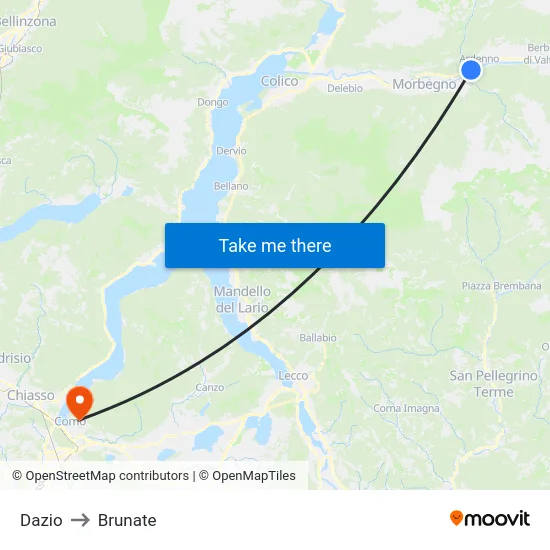 Customs to Brunate map