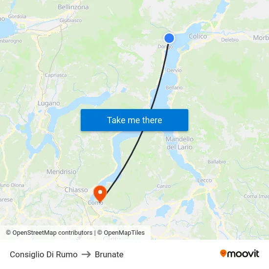 Consiglio Di Rumo to Brunate map