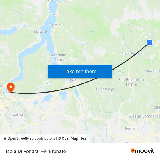 Isola Di Fondra to Brunate map
