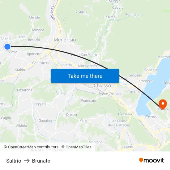 Saltrio to Brunate map