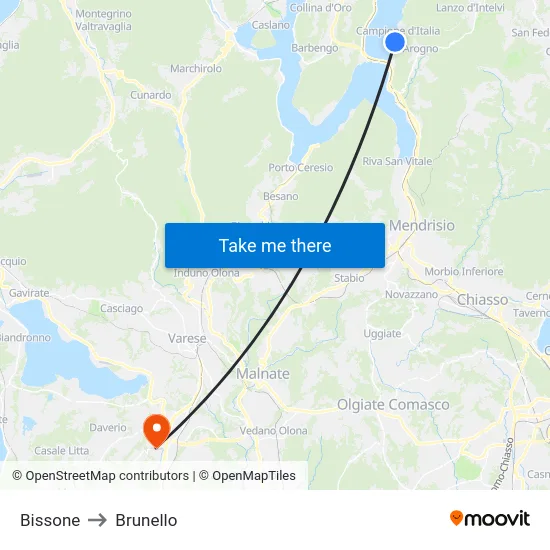 Bissone to Brunello map