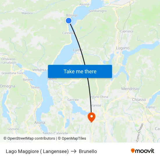 Lake Maggiore (Lake Constance) to Brunello map