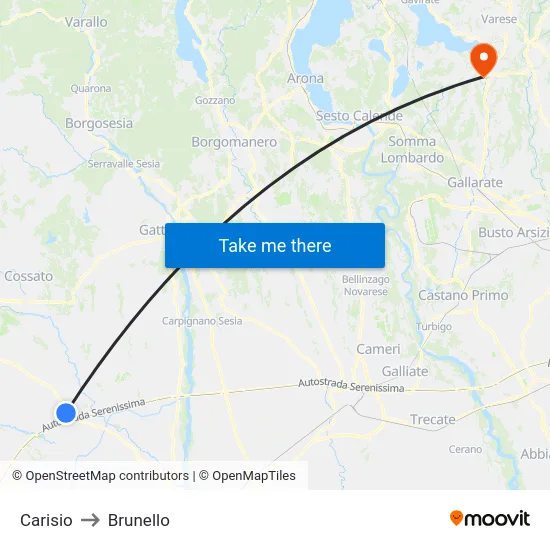 Carisio to Brunello map
