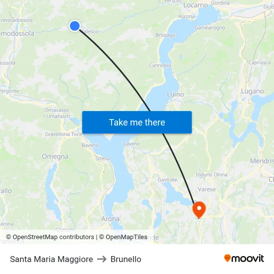 Santa Maria Maggiore to Brunello map