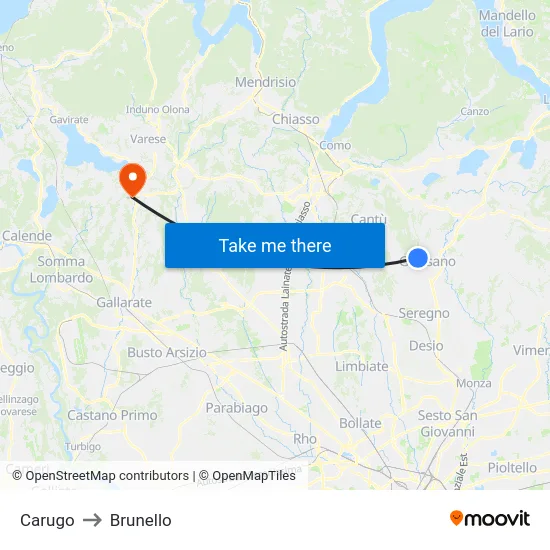 Carugo to Brunello map