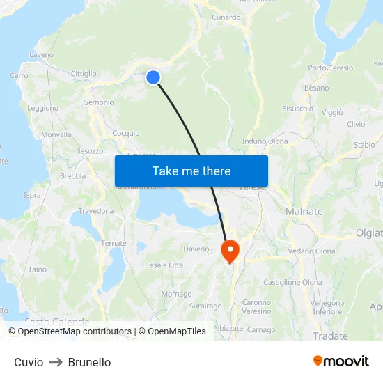 Cuvio to Brunello map