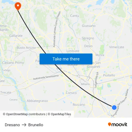 Dresano to Brunello map