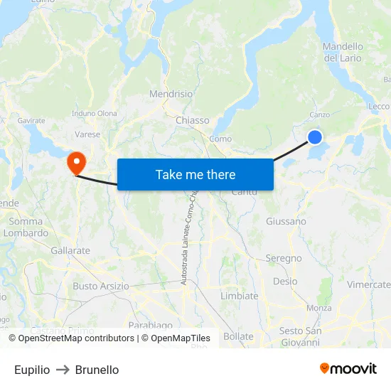 Eupilio to Brunello map