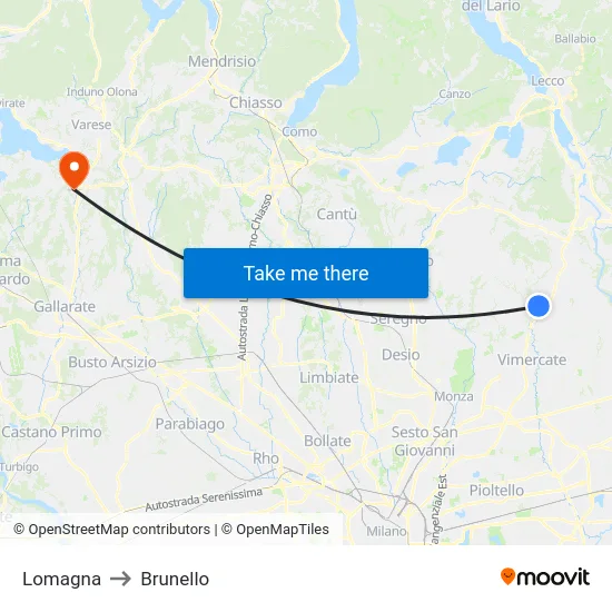 Lomagna to Brunello map