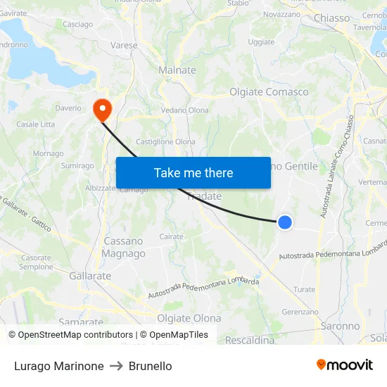 Lurago Marinone to Brunello map