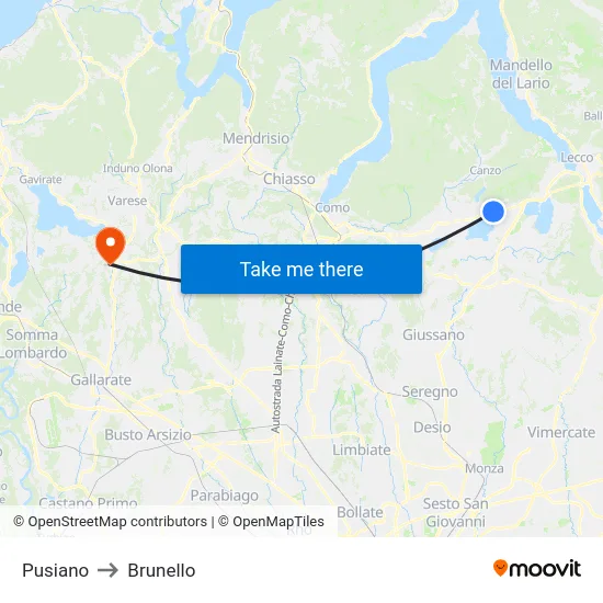 Pusiano to Brunello map