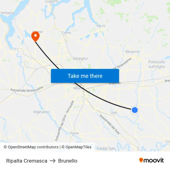 Ripalta Cremasca to Brunello map