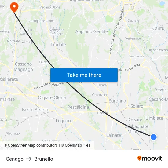 Senago to Brunello map