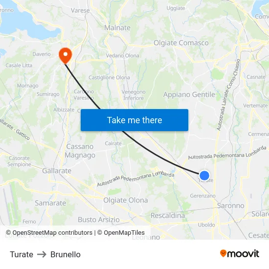 Turate to Brunello map