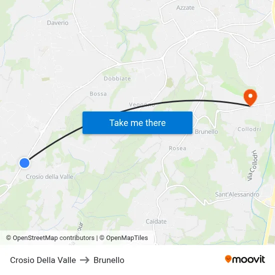 Crosio Della Valle to Brunello map