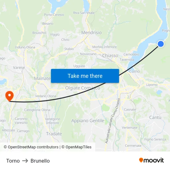 Torno to Brunello map