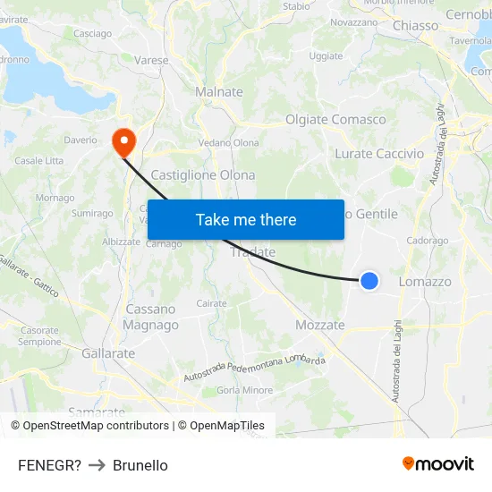 Fenegro to Brunello map