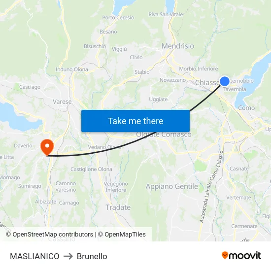 MASLIANICO to Brunello map