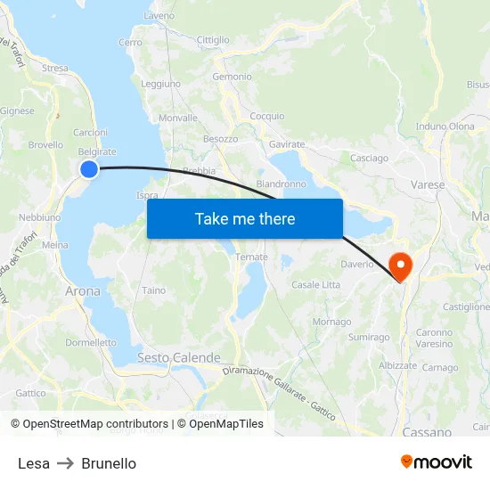 Lesa to Brunello map