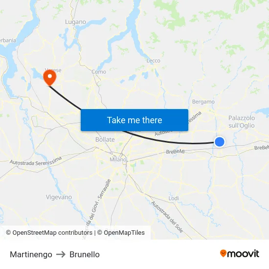Martinengo to Brunello map