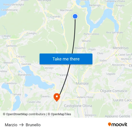 Marzio to Brunello map