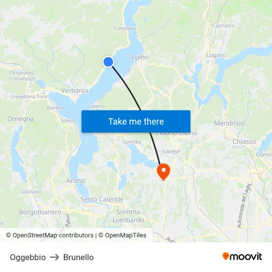 Oggebbio to Brunello map