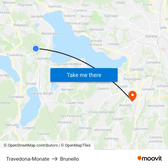 Travedona-Monate to Brunello map