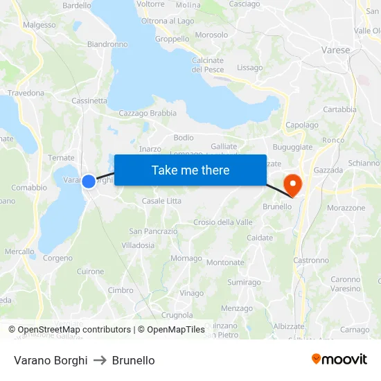 Varano Borghi to Brunello map