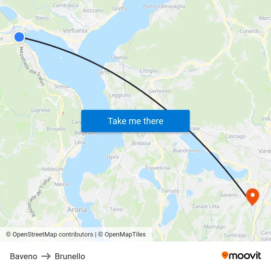 Baveno to Brunello map