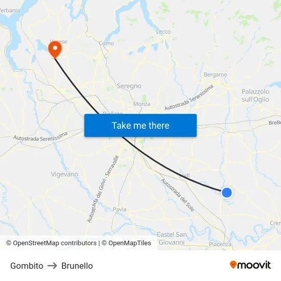 Gombito to Brunello map