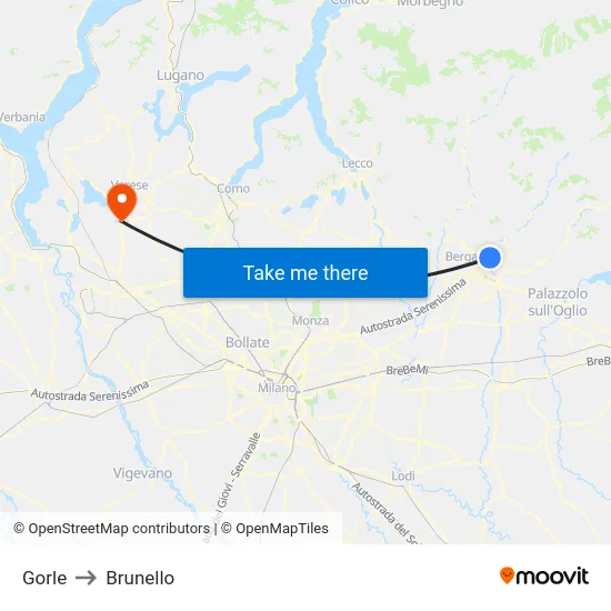 Gorle to Brunello map