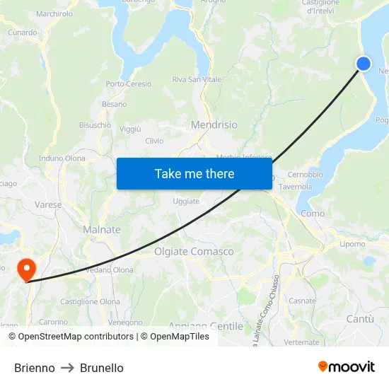 Brienno to Brunello map