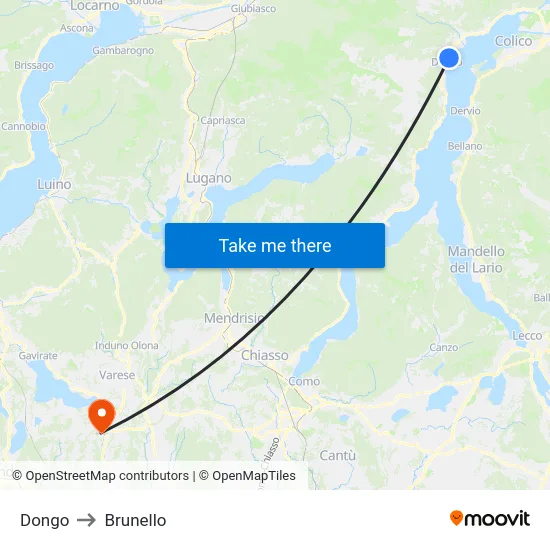 Dongo to Brunello map