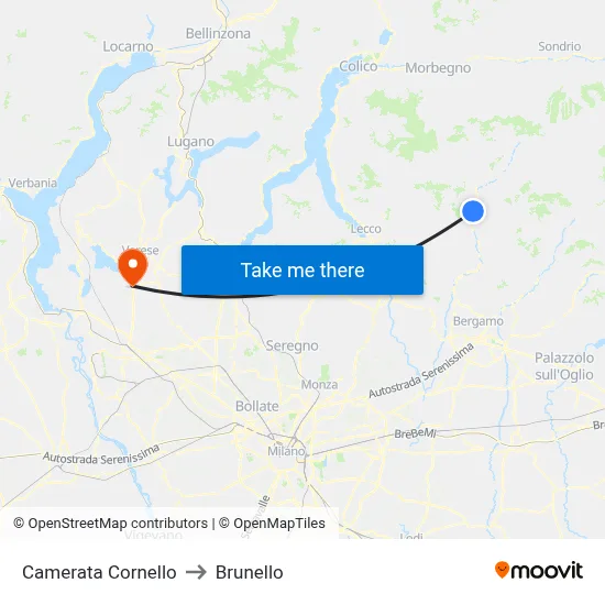 Camerata Cornello to Brunello map